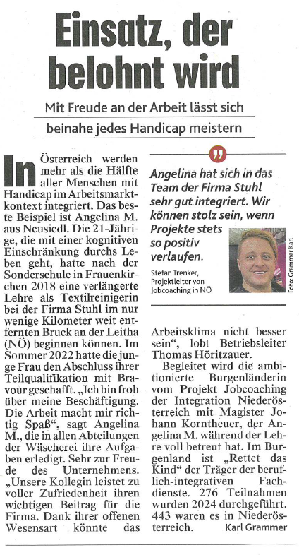 Krone - Vorbildlicher Einsatz im Betrieb, der belohnt wird